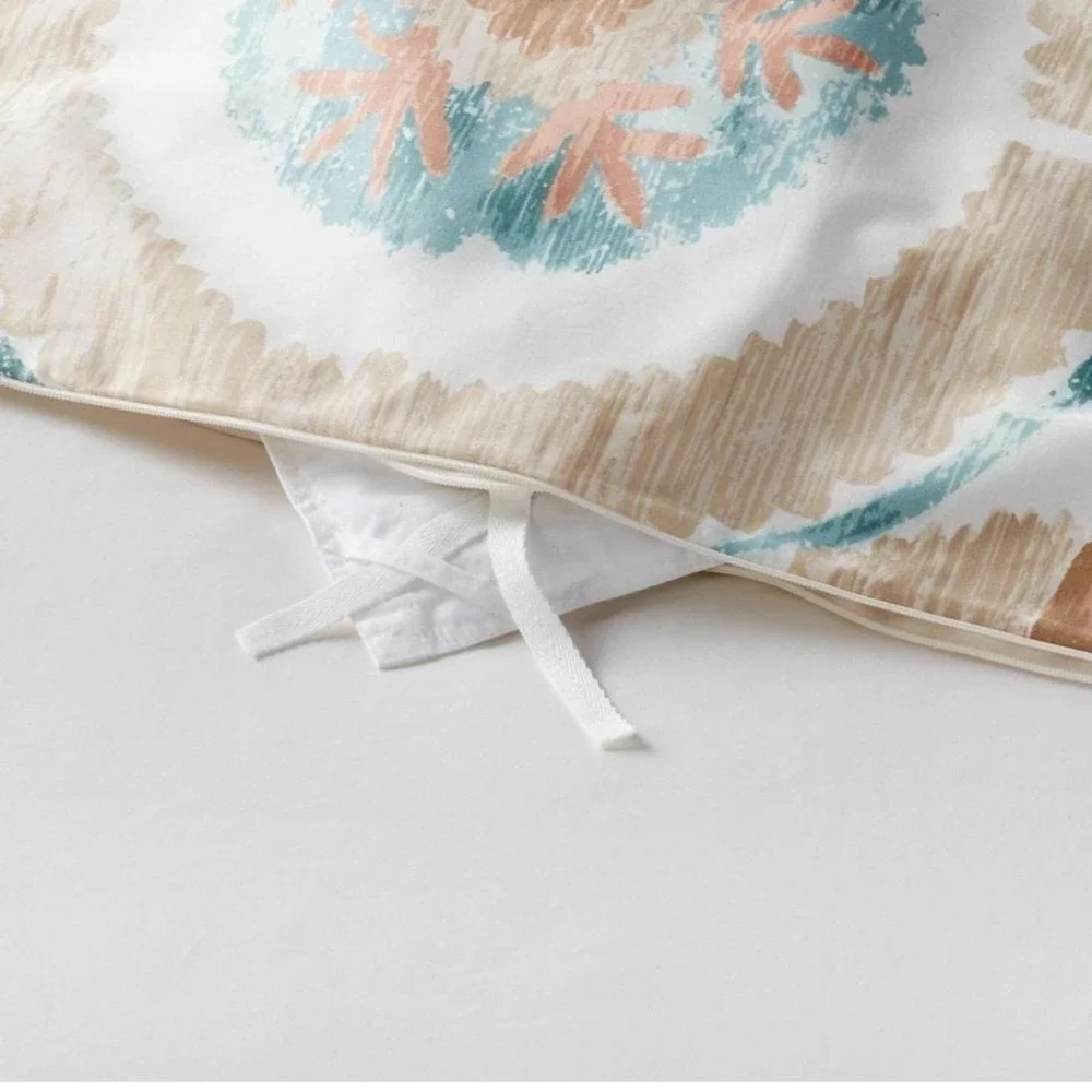 New Threshold Suzani Print Duvet Cover and Sham Set Ivory Blue‎ Full Queen